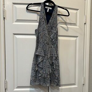 Elegant Black and Gray Paisley Dress